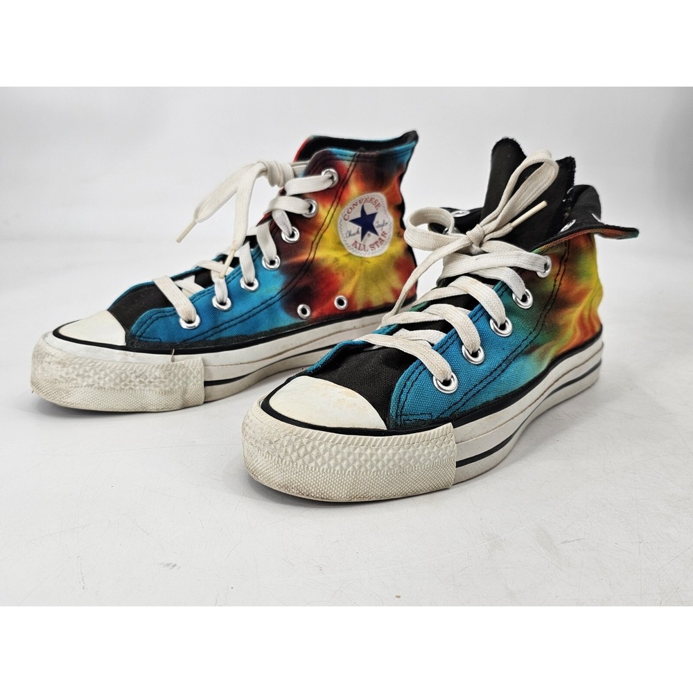 Vintage 80s Converse Tie Dye Hi Tops All Star Chucks Sneakers Womens Size 4 USA